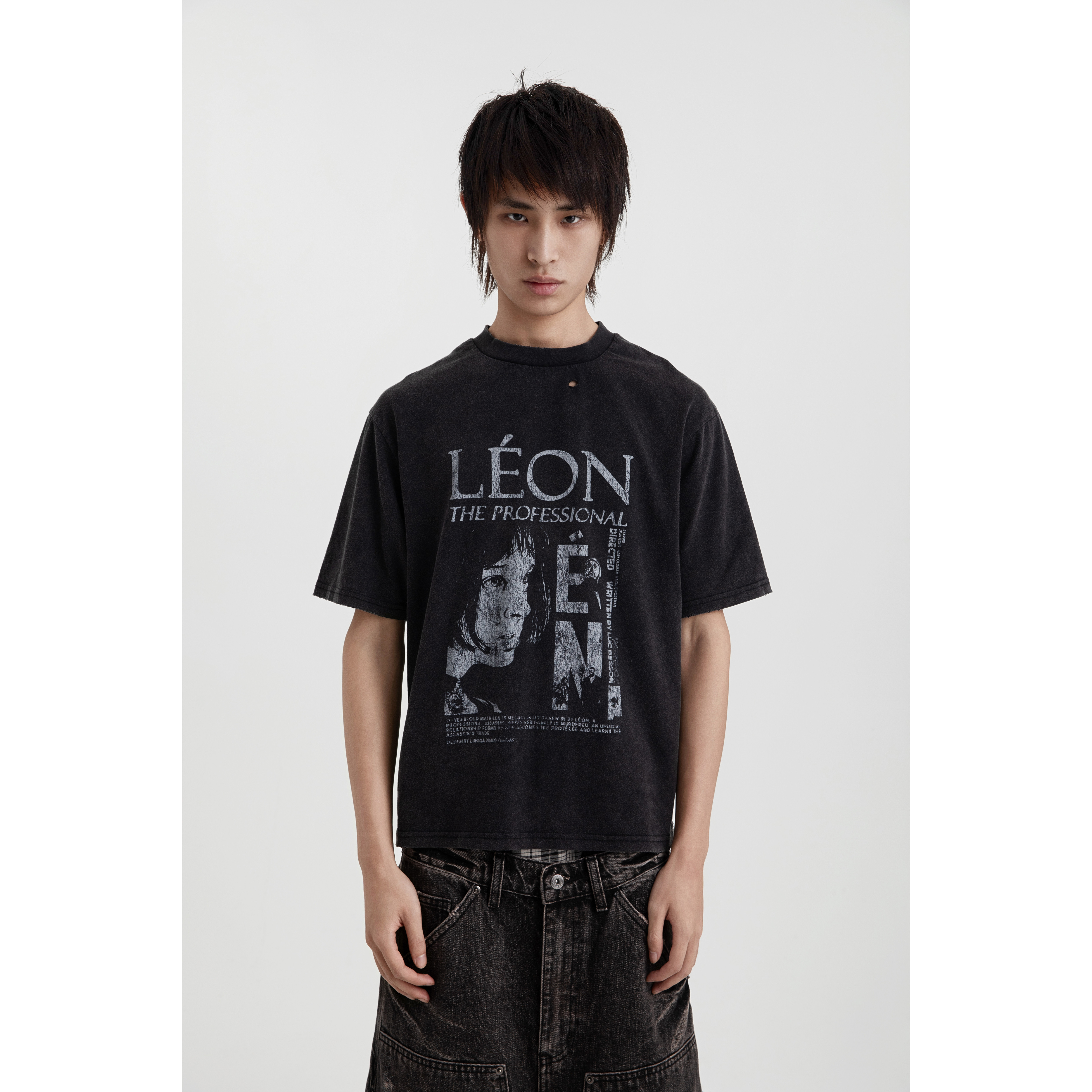 WENFENG LI 25SS 「杀手不太冷」复古印花T恤boxyfit短宽中号版型,男装,T恤,淘宝优惠券,粉丝福利购,淘宝优惠卷