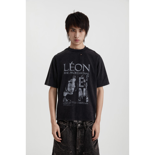 复古印花T恤boxyfit短宽