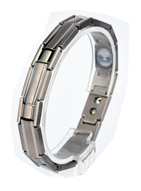 霸能纯钛工字亚银钛手链锗石