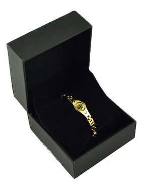 霸能纯钛负离子镀18K金手链 POWERBALANCE 纯钛亮金S款手环