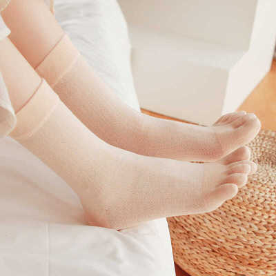 无缝一体成型夏薄五指袜全棉防臭