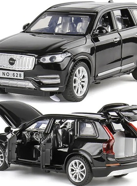 沃尔沃xc90合金汽车模型6开门SUV越野车声光回力玩具车模原厂摆件