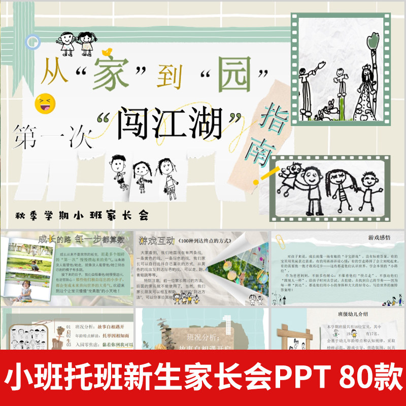 幼儿园新生家长会PPT模板小班托班新生开学缓解孩子入园焦虑图片