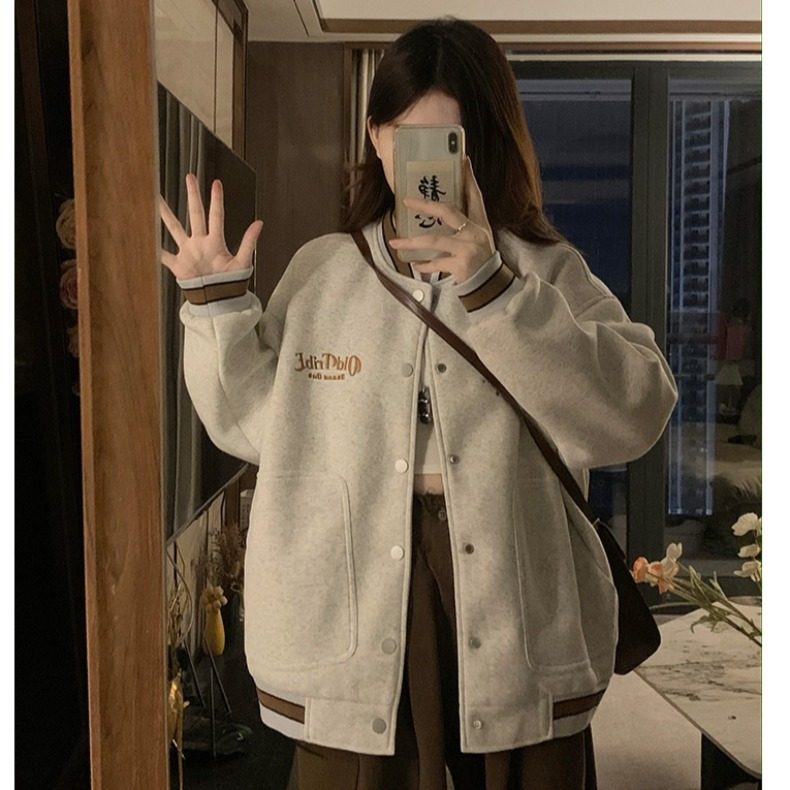 甜酷小众外套女秋冬新款学生复古美式设计感上衣夹克棒球服小个子,女装/女士精品,卫衣/绒衫,淘宝优惠券,粉丝福利购,淘宝优惠卷