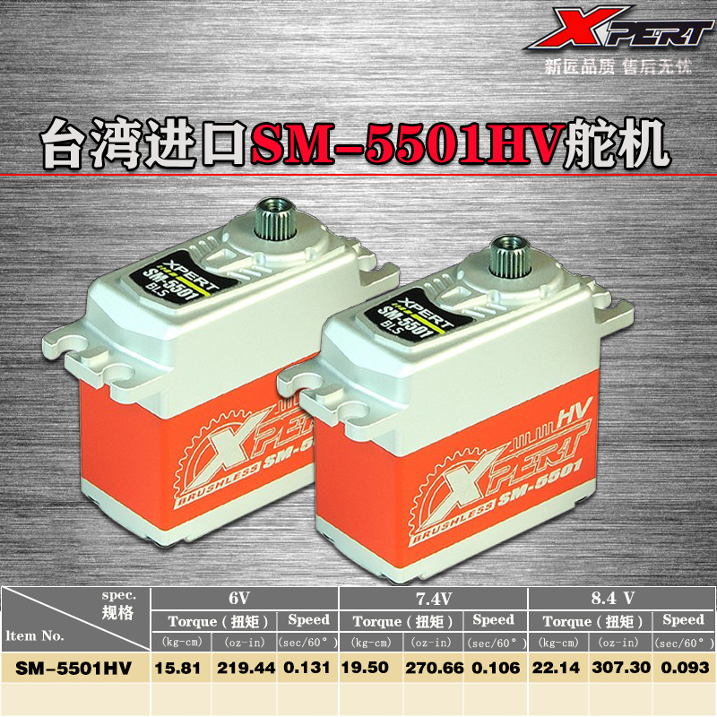 XPERT SM-5501HV标准版1/8高压无刷舵机电动越野车22.14KG全金属