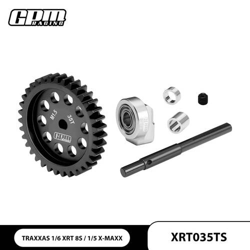 TRAXXAS  6S/8S XRT铬钢主齿33T35T M1.5 齿轮轴加大轴承三点支撑