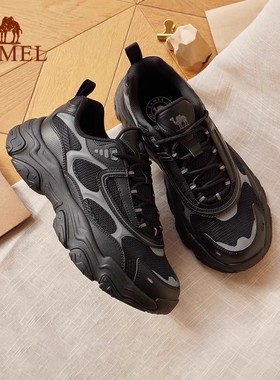 Camel/骆驼老爹鞋男鞋2025冬季新款防滑厚底增高舒适休闲运动鞋