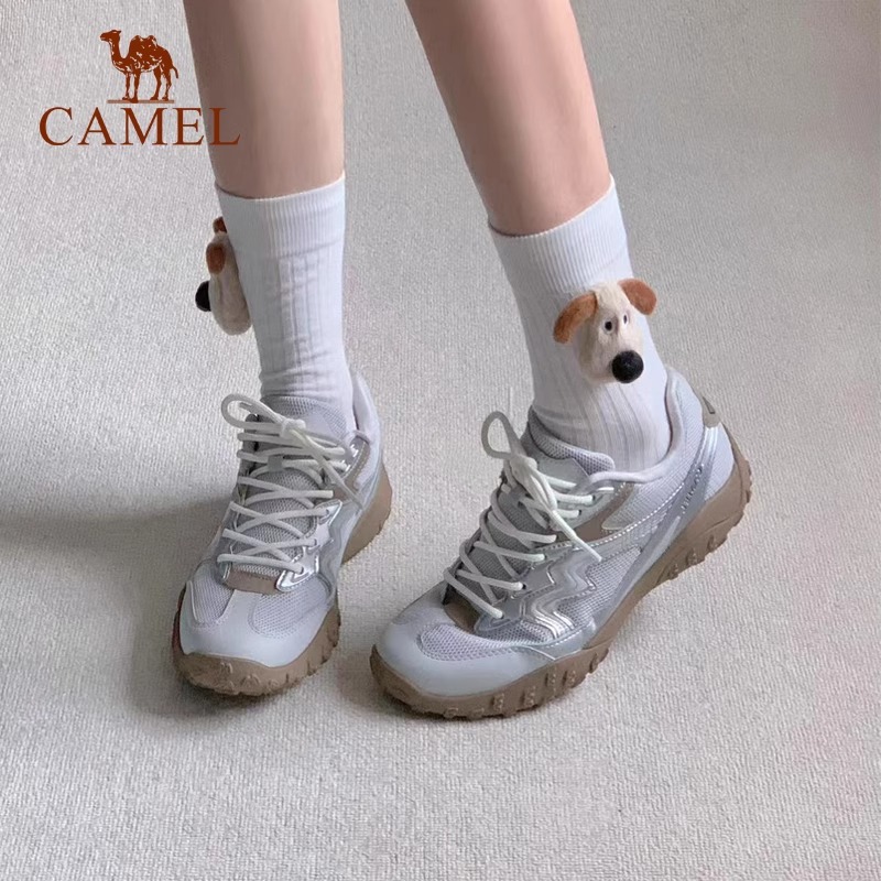 骆驼德训鞋女鞋2025春季新款复古运动鞋女款薄底板鞋户外休闲鞋子