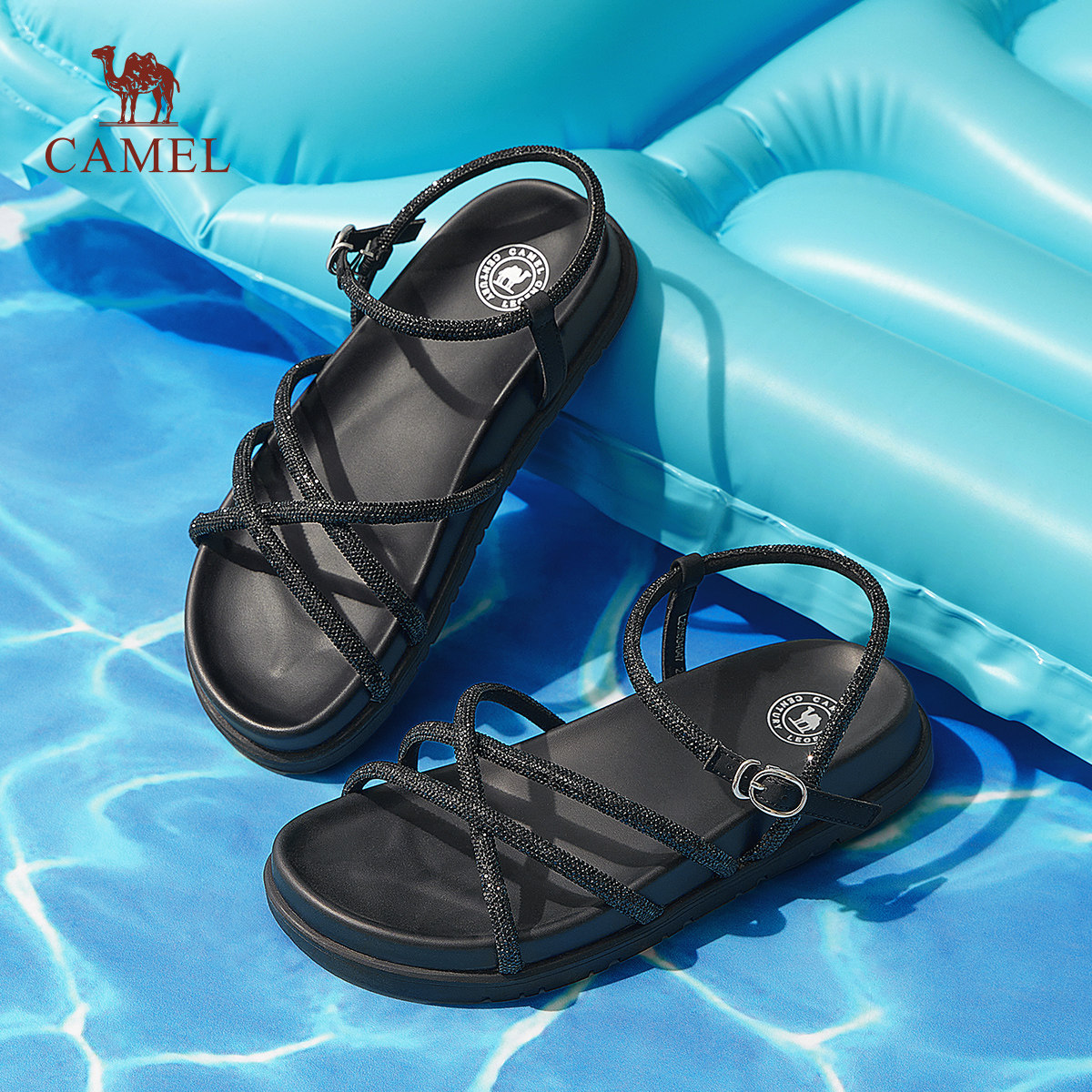 骆驼女鞋2026夏季新款厚底增高百搭时装凉鞋时尚青春潮流休闲鞋