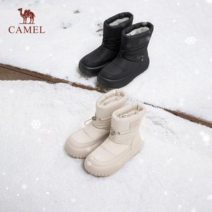女短靴 中筒厚底保暖加绒加厚东北棉鞋 骆驼面包雪地靴2025冬季 新款
