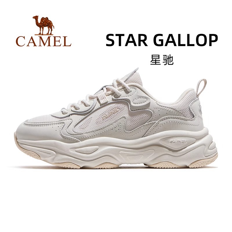 骆驼星驰运动鞋女款2025秋季新款女鞋透气增高老爹鞋女士休闲鞋子