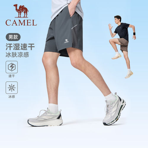 骆驼运动短裤男速干冰感3A抗菌女