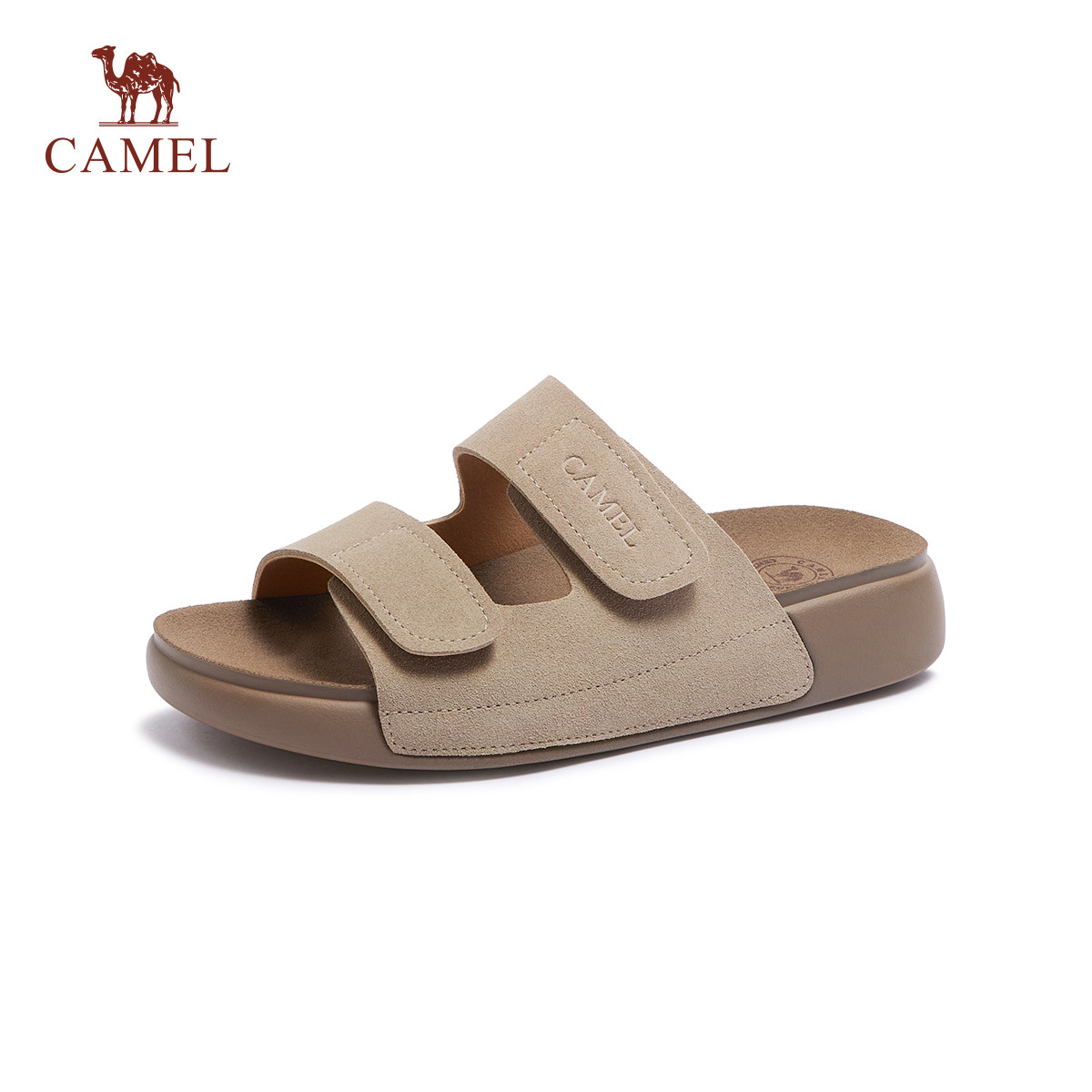 骆驼女鞋2026夏季新款一字拖清凉透气勃肯鞋时尚潮流休闲凉鞋
