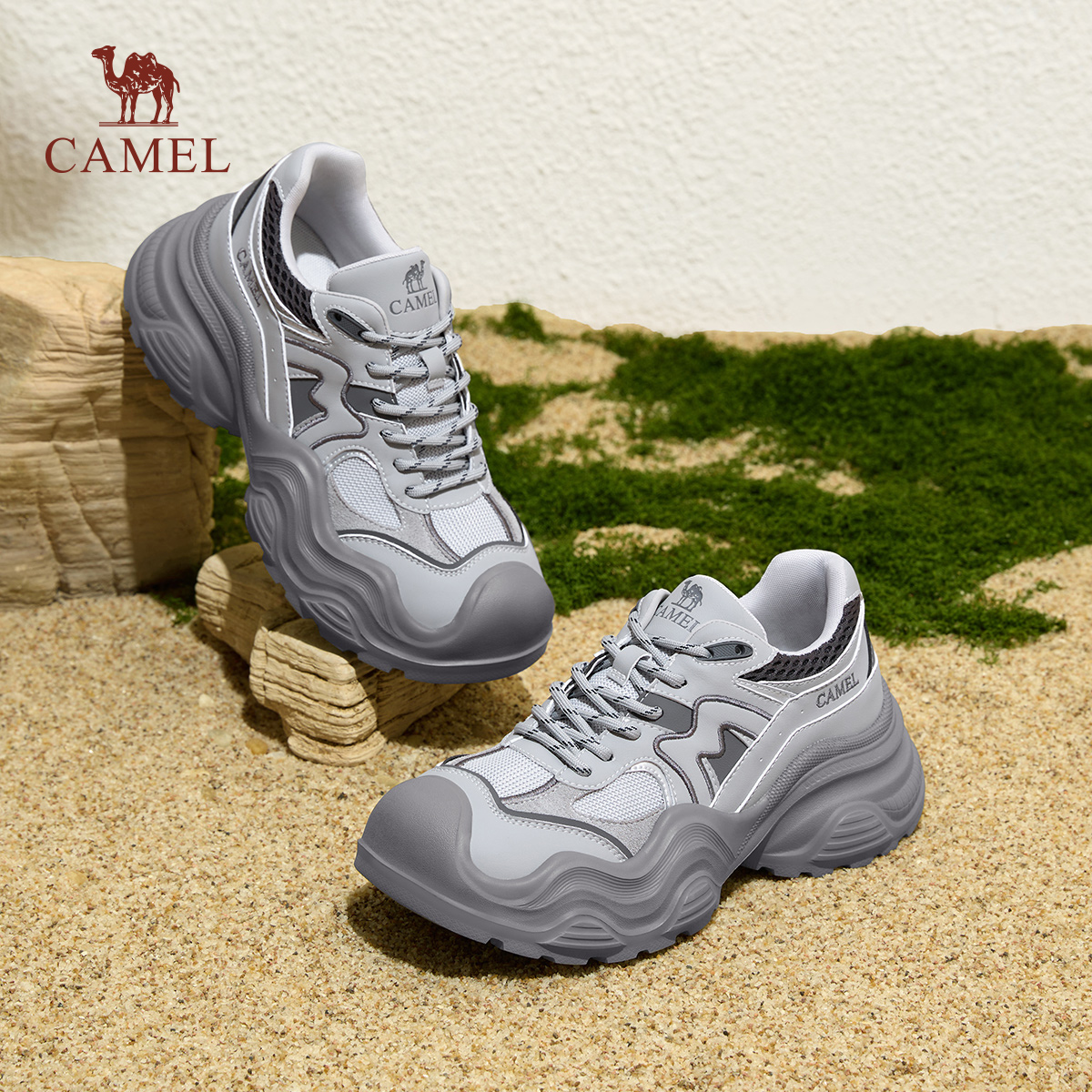 骆驼女鞋2025秋休闲青春老爹鞋