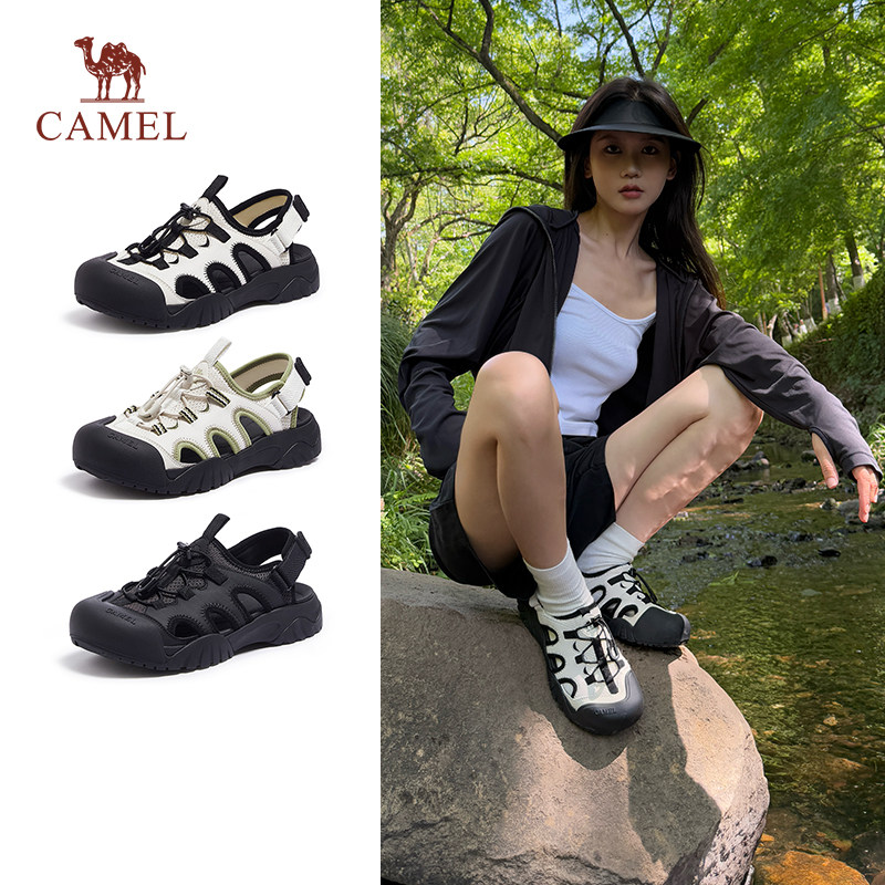 骆驼女鞋2025夏季新款镂空洞洞凉鞋运动鞋女鞋子休闲沙滩鞋溯溪鞋