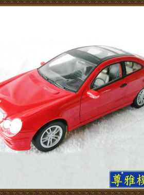 【尊雅】仿真合金静态汽车模型Welly威利1:18奔驰C-class红色玩具