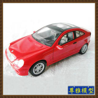 【尊雅】仿真合金静态汽车模型Welly威利1:18奔驰C-class红色玩具