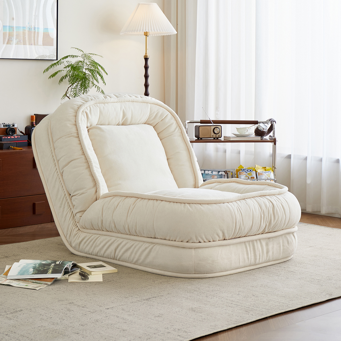 人类狗窝懒人沙发可躺可睡折叠沙发榻榻米卧室沙发两用折叠沙发床