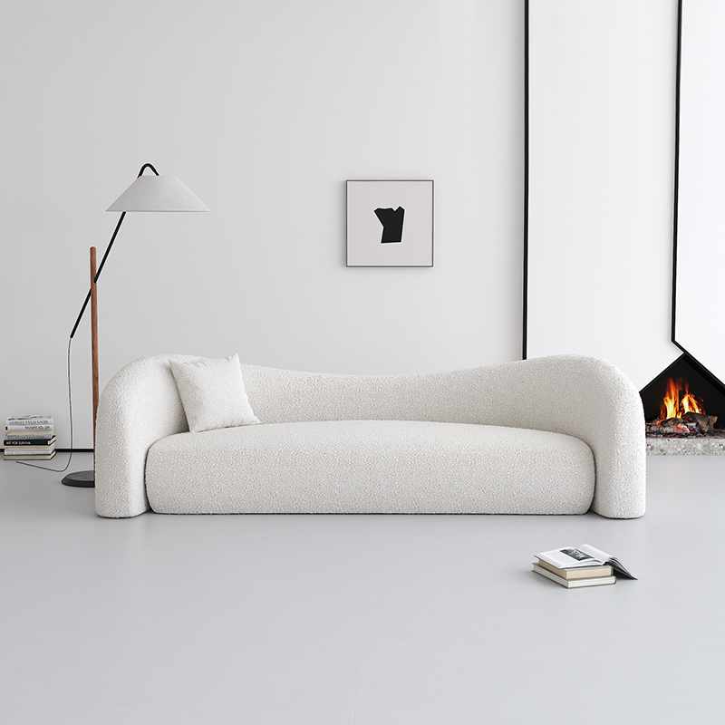 北欧休闲异形沙发客厅布艺美容院休息区接待轻奢高级感公寓小户型