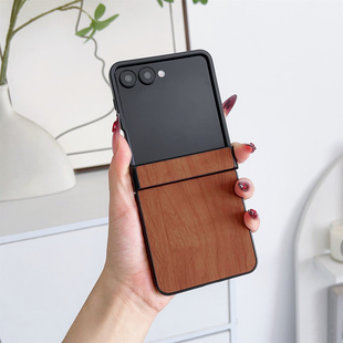 简约男女木纹适用荣耀magicvflip2手机壳小米mixflip2三星zflip7折叠屏华为pocket2中轴全包边防摔oppon3flip