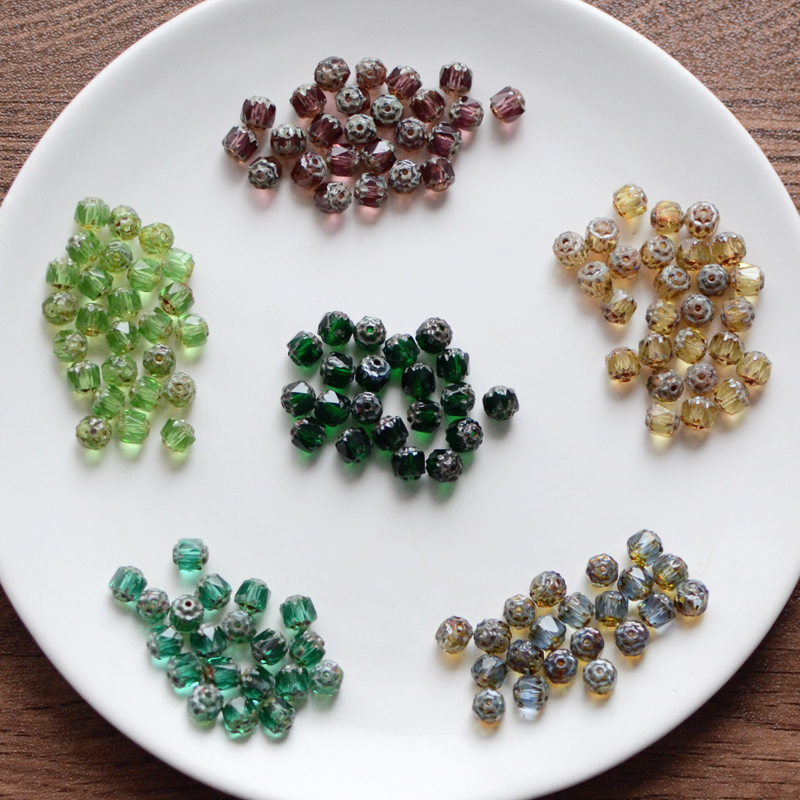 玻璃仿古董珠散珠捷克进口