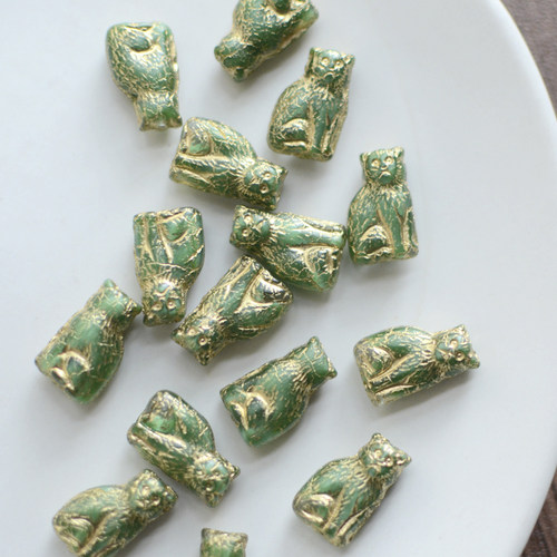 捷克琉璃立体猫咪散珠喵星人