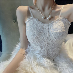 Real shot versatile back bandage bra, with thin heavy industry lace suspender vest