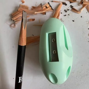 hss胤蓝削笔器削眉笔卷笔刀砍刀眉笔神器鸭嘴形秀木质眉笔深植村