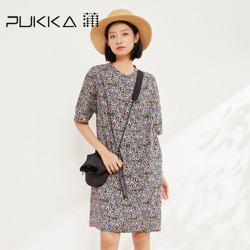 蒲PUKKA法式浪漫印花纯棉连衣裙