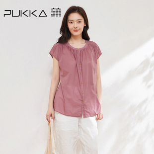 女2026新品 衬衫 简约通勤设计感多色衬衣 宽松无袖 蒲PUKKA