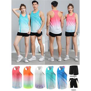 田径训练服体育生男女田径服套装体考背心定制专业跑步比赛运动服