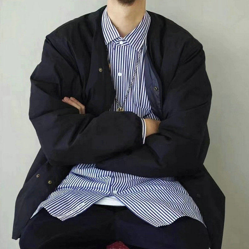 日系nana复古宽松双面穿羽绒内胆白鸭绒保暖开衫无领外套羽绒服潮,男装,夹克,淘宝优惠券,粉丝福利购,淘宝优惠卷