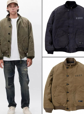 日系NBHD DECK JACKET美式复古水洗做旧立领男女棉衣夹克甲板服潮