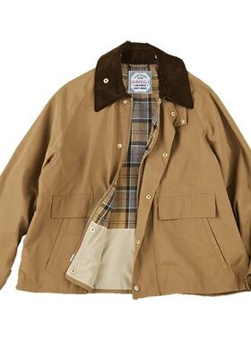 日系猎装夹克情侣春秋季复古vintage 灯芯绒格子工装咔叽外套男女