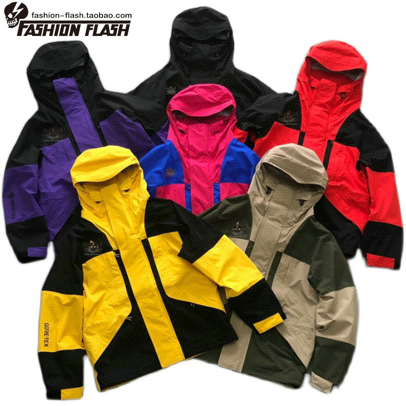 户外机能防水拼色巨帅压胶冲锋衣