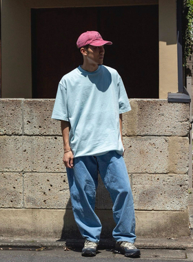 300g 日系复古 ROOTSTOCK 23SS纯色短袖T恤日常简约圆领宽松全棉T