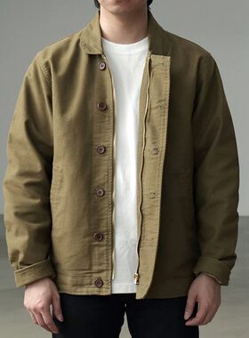 日系重磅Kapital Vintage 复古鼹鼠皮苹果领夹克阿美咔叽折皱外套