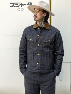 日系复古阿美咔机男女风暴骑士牛仔外套夹棉羊毛内胆原牛丹宁夹克