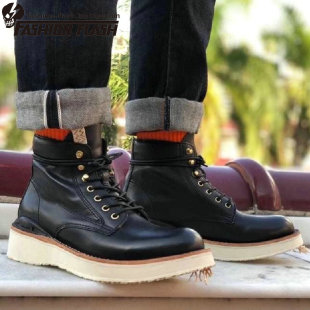 kangol 鼻祖日潮vsvm virgil boots 靴手缝固特异vv靴 leather工装