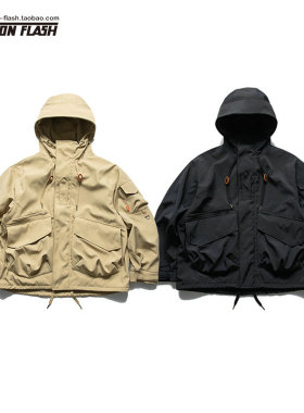 日系户外山系cityboy复古大口袋连帽宽松休闲夹克冲锋衣外套男女