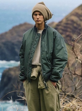 日系复古 VARSITY MA1  日产机能工装飞行夹克男夹棉棉服外套23AW