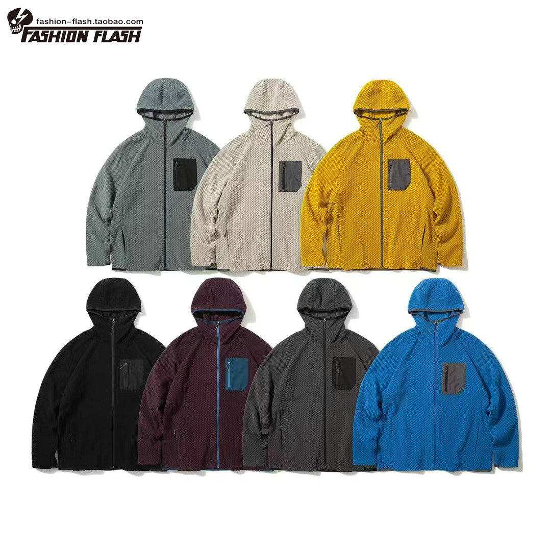 日系户外波浪纹防风保暖春秋情侣款男女运动休闲中间层抓绒衣外套,男装,夹克,淘宝优惠券,粉丝福利购,淘宝优惠卷