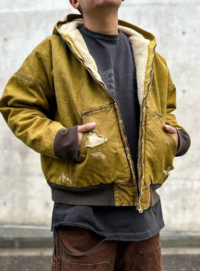 KAMIYA BORO ZIP HOODIE重工染洗破坏拉链连帽外套羊绒男女款高街