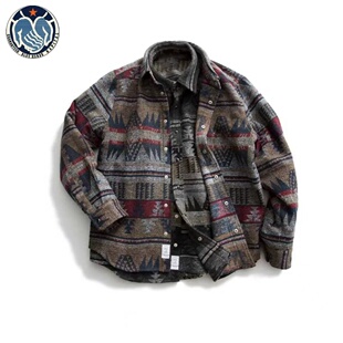 日系KAPITAL平田和宏衬衣衬衫外套潮牌春秋男女复古磨毛ins民族风