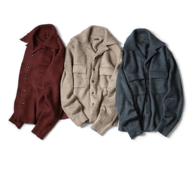 24AW KAPITAL 平田和宏 日系休闲保暖柔软毛绒棉双袋翻领长袖外套