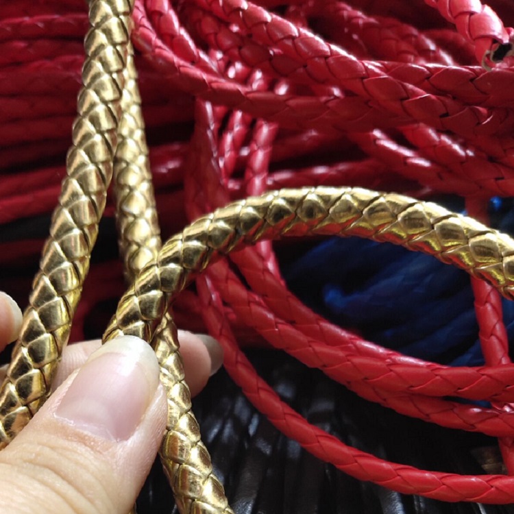 2019纯实物拍摄DIY特色配件四六股编织绳金色箱包手把材料