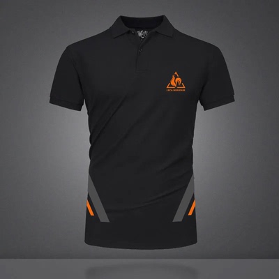 法国公鸡夏季男士polo衫时尚透气百搭短袖翻领修身冰丝商务休闲装