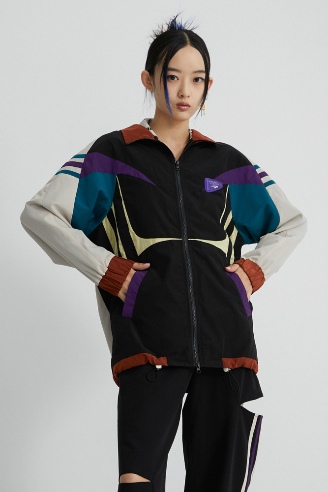 小众设计师多色分割运动风外套