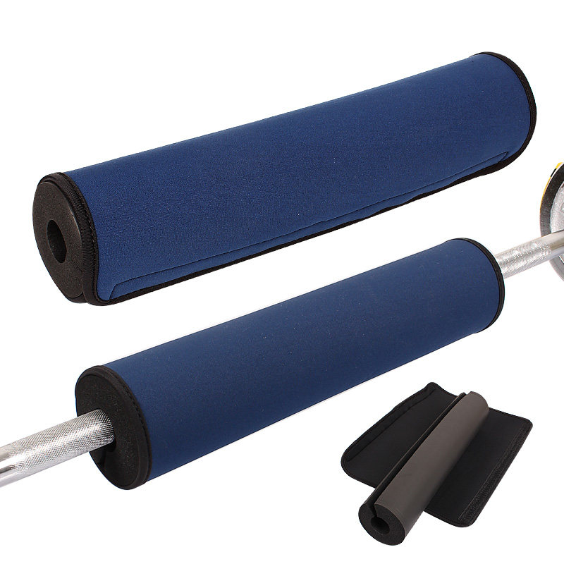 杠铃护肩套杠铃深蹲负重护具垫防护器械健身海绵护肩带蓝色加厚款