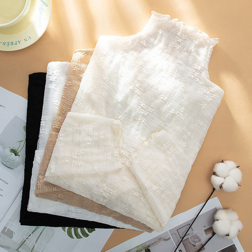 蕾丝打底衫女春秋2023新款内搭高端半高领网纱洋气高级感冬季上衣